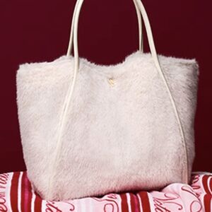 Victoria’s Secret Cream Faux Fur Tote Bag, New